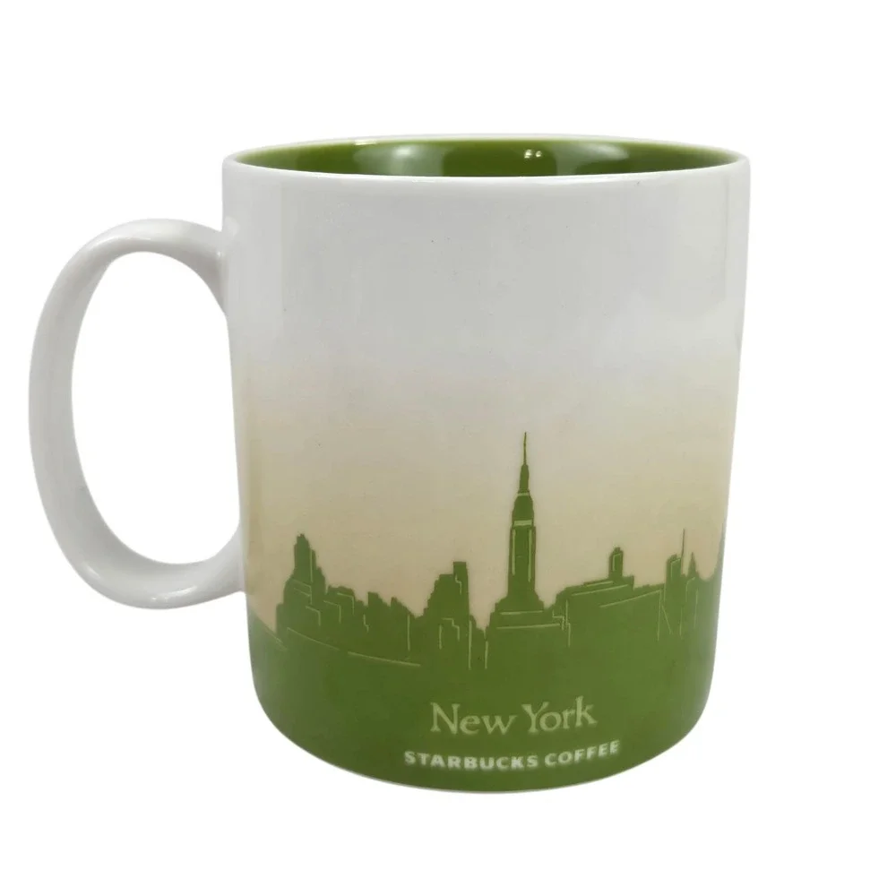 Starbucks Coffee New York Collector Series Mug Statue Of Liberty & Skyline 16 Oz